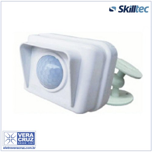 Sensor de presença de Parede Interno / Externo Skilltec BIVOLT 360º Branco